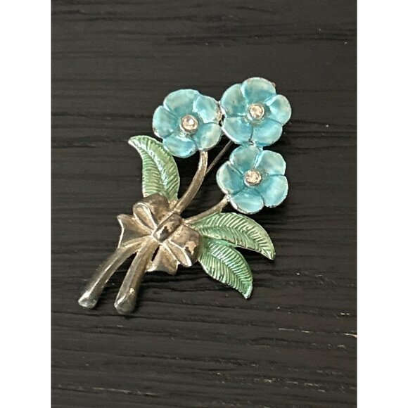 Lot of 10 Vintage/Non-Vintage Brooches Mixed Floral Rhinestone Enamel Accents - Picture 10 of 11